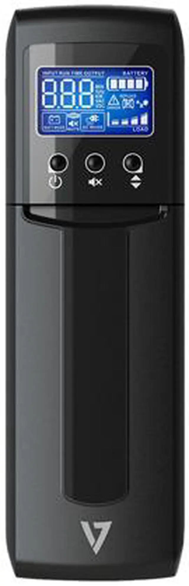 Alt view image 2 of 3 - V7 UPS1TW1500-1N UPS 1500VA Tower (900W, 10 Outlets NEMA 5-15 (B) (5 Battery Backup+5 Surge only), Boost, AVR, LCD-Display, USB, Simulated Sine Wave, Line Interactive, 6ms Transfer time) Black