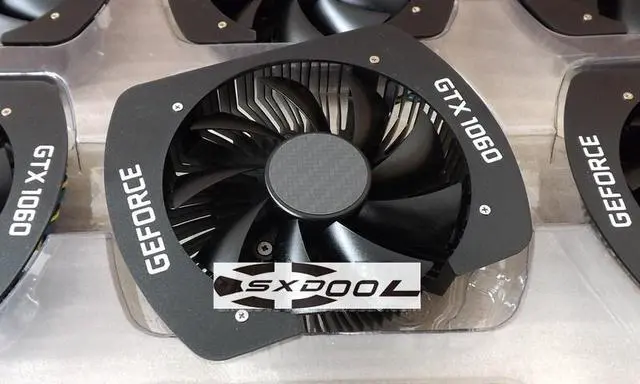 Alt view image 6 of 6 - For NVIDIA GTX1060 graphics card cooler 123*97*34mm, hole pitch 58mm, dual ball 4-pin PWM graphics card cooling fan PLA09215B12H