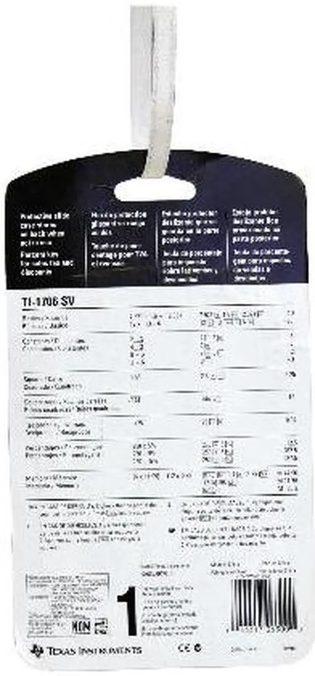 Alt view image 3 of 3 - Texas Instruments TI1706 SuperView Handheld Calculator
8 Character(s) - LCD - Solar, Battery Powered - Gray