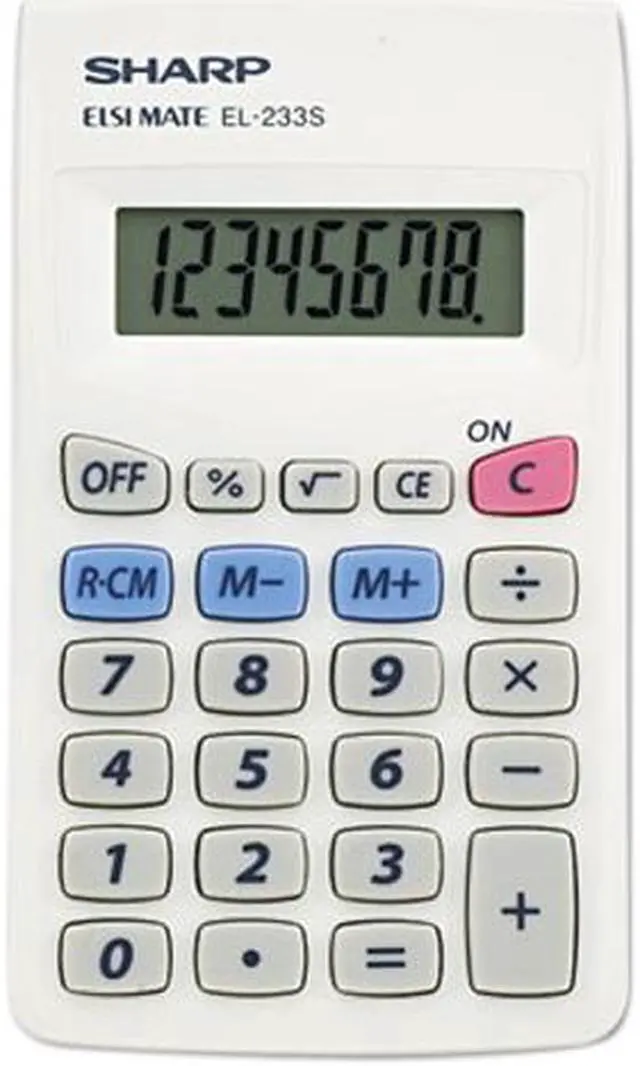 Main image of Sharp EL233SB EL233SB Pocket Calculator, 8-Digit LCD