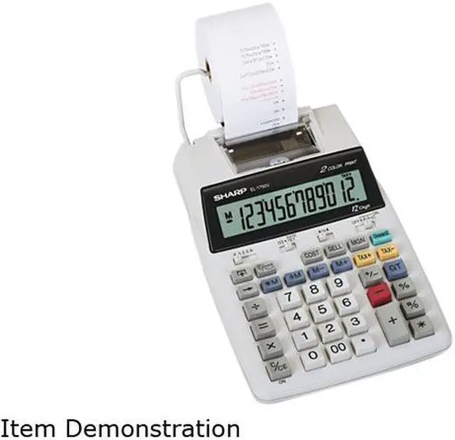 Main image of Sharp EL1750V EL1750V LCD Two-Color Printing Calculator, 12-Digit LCD, Black/Red