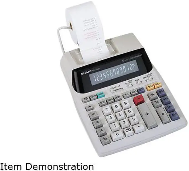 Main image of Sharp EL1801V Two-Color Printing Calculator, 12-Digit Fluorescent, Clock/Calendar Key, 2-color Printing (Black/Red)