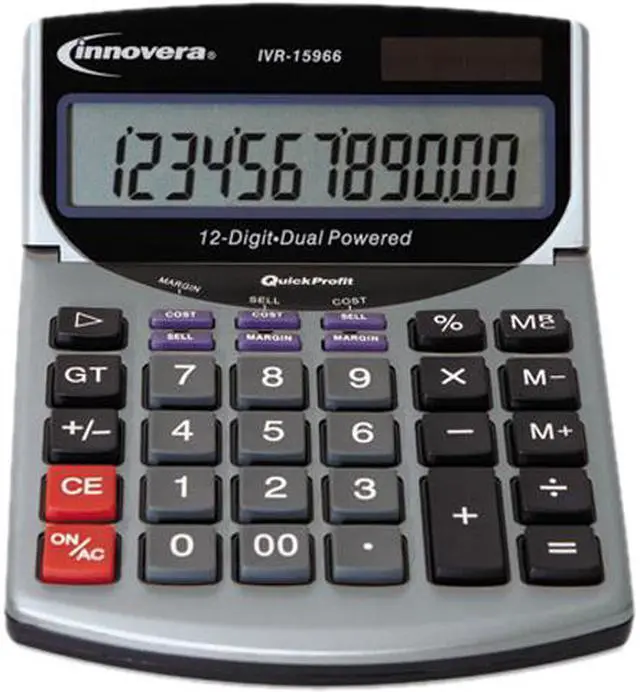Main image of Innovera 15966 15966 Compact Desktop Calculator, 12-Digit LCD