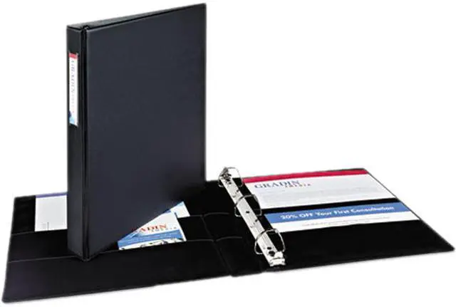 Main image of Avery 08302 Durable Slant Ring Reference Binder With Label Holder, 1" Capacity, Black