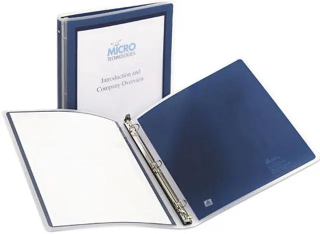 Main image of Avery 15766 Flexi-View Round-Ring Presentation View Binder, 1/2" Capacity, Navy Blue