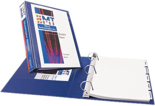 Main image of Avery 17024 Durable Vinyl EZ-Turn Ring View Binder, 11 x 8-1/2, 1-1/2" Capacity, Blue