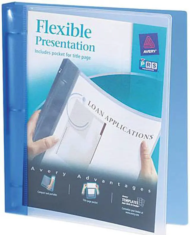 Main image of Avery 17675 Flexible Round Ring Presentation Binder, 1" Capacity, Blue