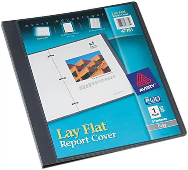 Main image of Avery 47781 Polypropylene Report Cover, Flex Fastener, Letter, 1/2" Capacity, Clear/Gray