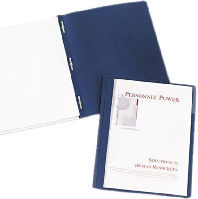 Main image of Avery 47961 Coated Paper Report Cover, Tang Clip, Letter, 1/2" Capacity, Clear/Blue, 25/Box