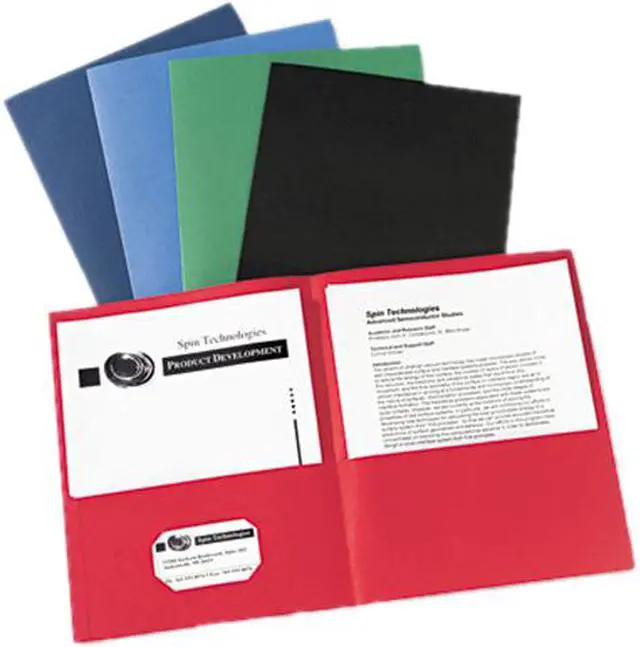 Main image of Avery 47993 Two-Pocket Portfolio, Embossed Paper, 30-Sheet Capacity, Assorted Colors, 25/BX