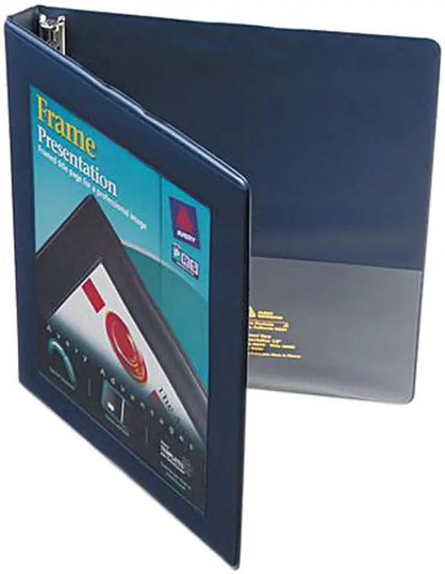 Main image of Avery 68051 Framed View Binder With Slant Rings, 1/2" Capacity, Navy Blue