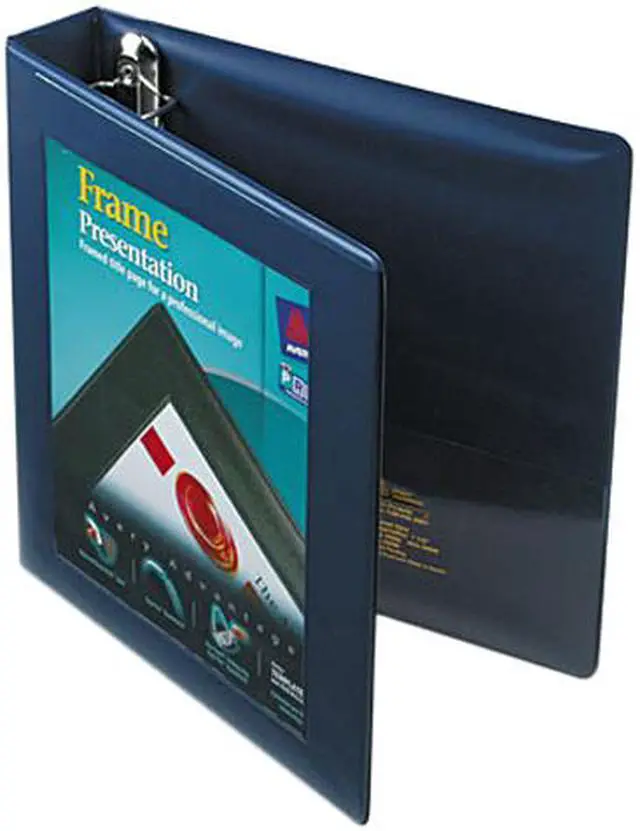 Main image of Avery 68059 Framed View Binder With One Touch Locking EZD Rings, 1-1/2" Capacity, Navy Blue