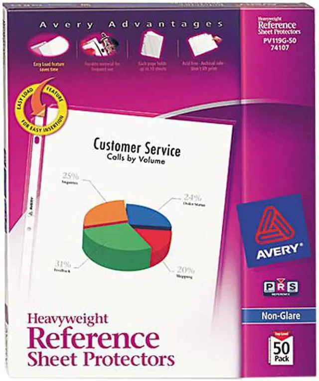 Main image of Avery Nonglare Heavyweight Sheet Protectors, 50 Protectors (74107)