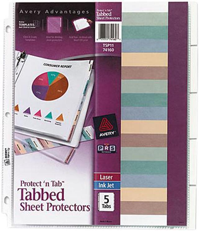 Protect 'n Tab Top-Load Clear Sheet Protectors w/Five Tabs, Letter Protect 'n Tab Top-Load Clear Sheet Protectors w/Five Tabs, Letter