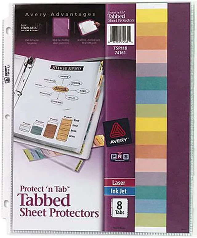 Main image of Avery Protect 'n Tab Tabbed Sheet Protectors, Acid-Free, 8 Tabs, 8 Protectors (74161)