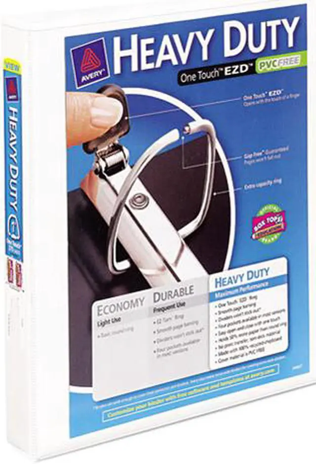 Main image of Avery 79199 79199 Nonstick Heavy-Duty EZD Reference View Binder, 1" Capacity, White