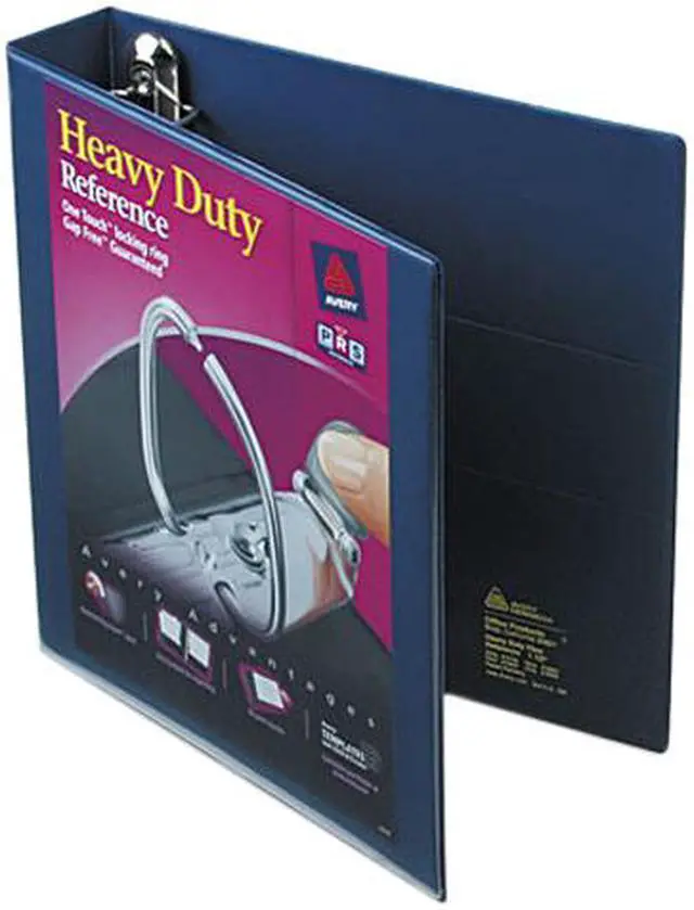 Main image of Avery 79805 Nonstick Heavy-Duty EZD Reference View Binder, 1-1/2" Capacity, Navy Blue