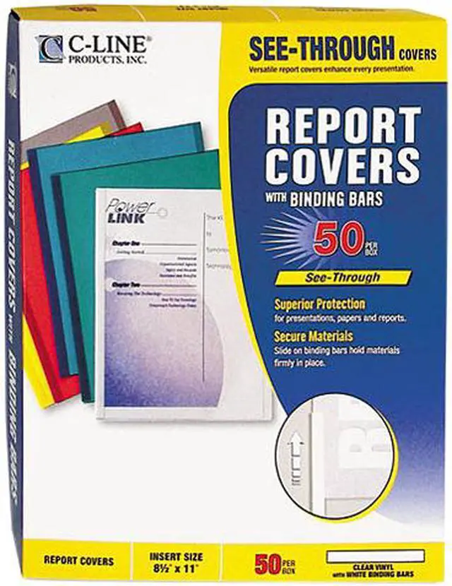 Main image of C-line 32557 Vinyl Report Cover, Binding Bar, Letter, 1/8" Capacity, 50/Box