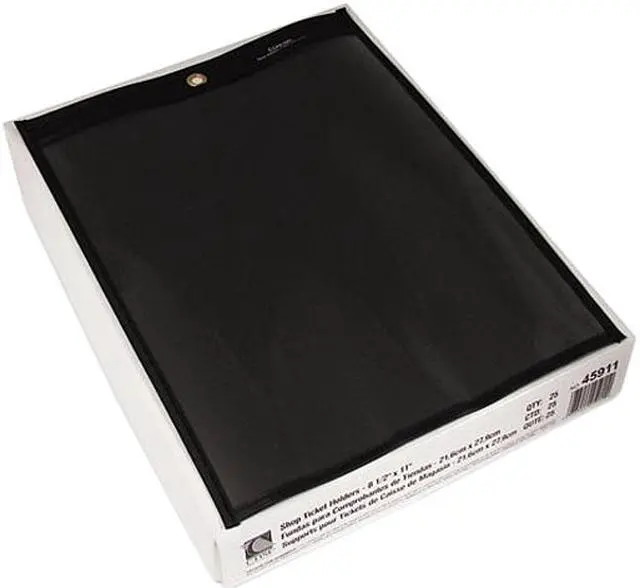 Main image of C-line 45911 Shop Ticket Holders, Letter, Clear Front w/Black Pressboard Back, 25/Box