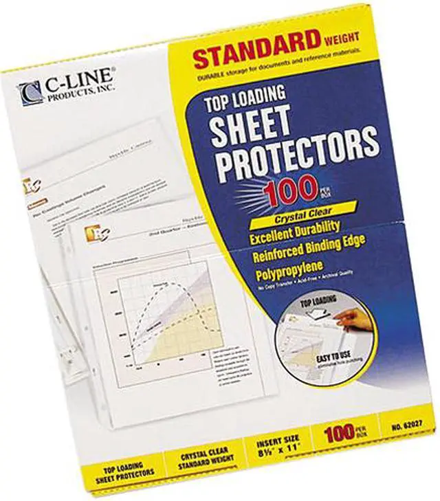 Main image of C-line 62027 Top-Load Polypropylene Sheet Protectors, Std Gauge, Letter, Clear, 100/Box