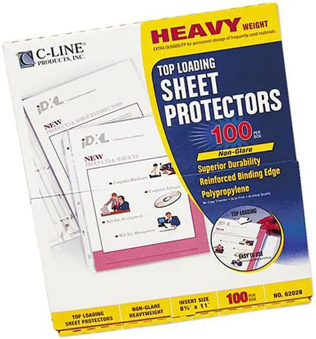 Main image of C-line 62028 Top-Load Polypropylene Sheet Protectors, Heavy Gauge, Ltr, Clear, 100/Box