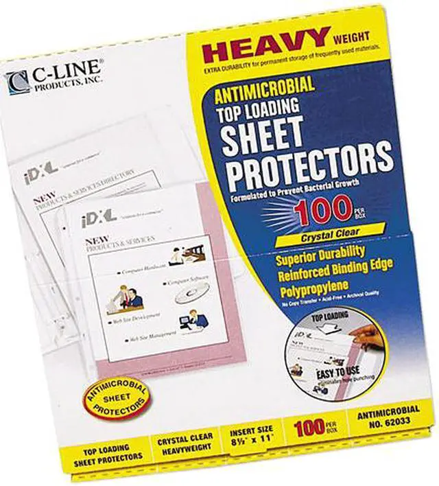 Main image of C-line 62033 Top-Load Sheet Protectors, 3-Hole Punched, Letter, 100/Box