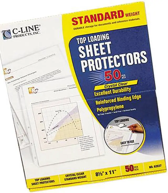 Main image of C-line 62037 Top-Load Polypropylene Sheet Protectors, Standard Weight, Ltr, Clear, 50/Box