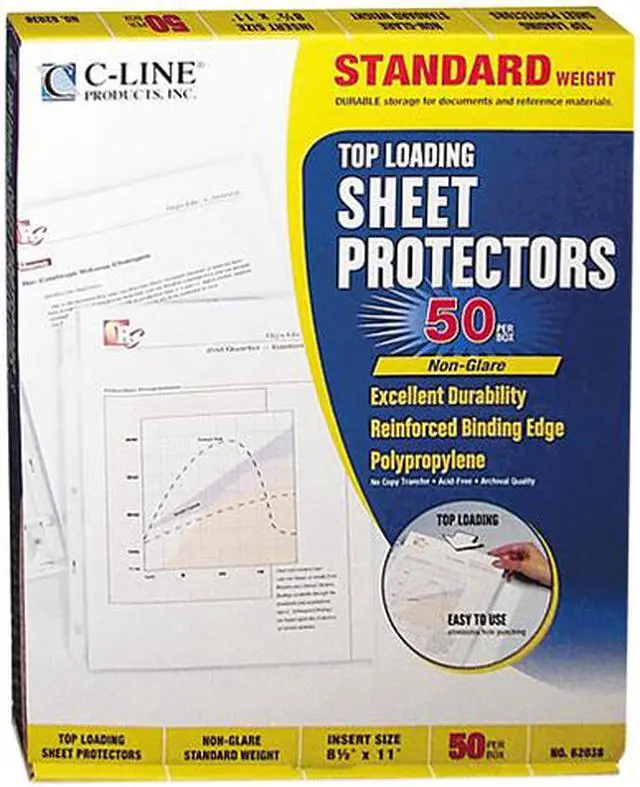 Main image of C-line 62038 Top-Load Polypropylene Sheet Protectors, Standard, Ltr, Non-Glare, 50/Box