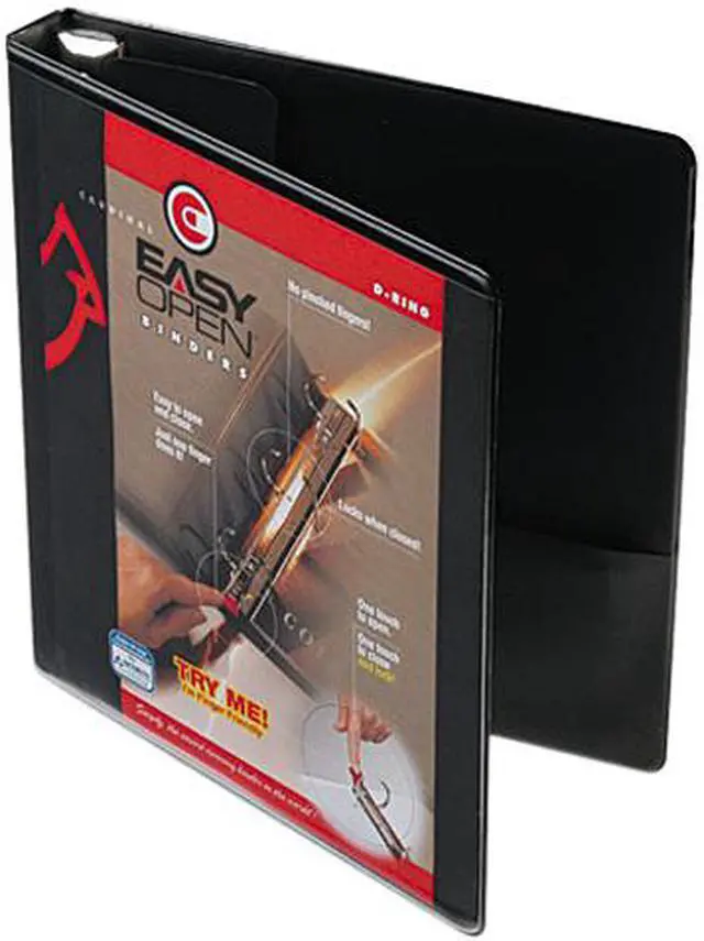 Main image of Cardinal 10301 Recycled ClearVue EasyOpen Vinyl D-Ring Presentation Binder, 1", Black