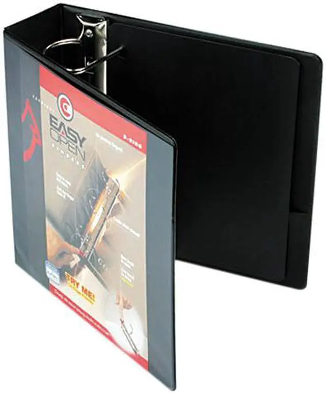 Main image of Cardinal 10331 Recycled ClearVue EasyOpen Vinyl D-Ring Presentation Binder, 3" Capacity, Black