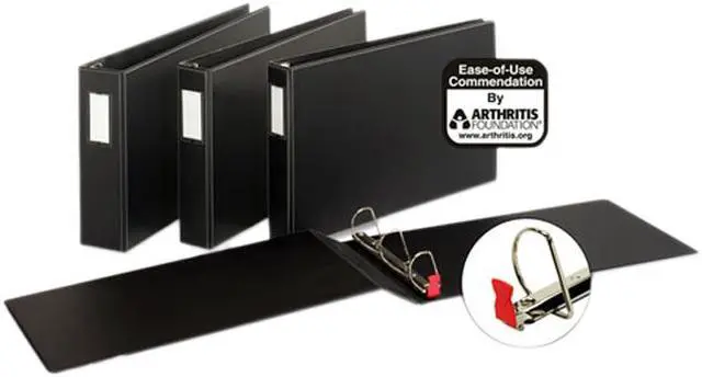 Main image of Cardinal 12112 EasyOpen Slant-D Tabloid Reference Binder, 11 x 17, 1" Capacity, Black