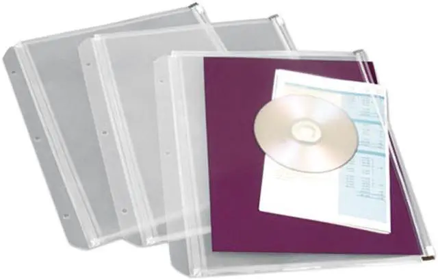 Main image of Cardinal 14201 Zippered Binder Pockets, 8-1/2 x 11, Clear, 3 Pockets/Pack