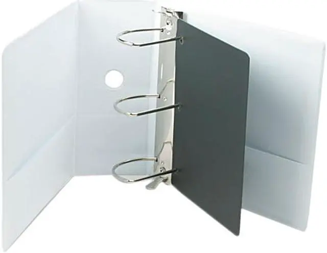 Main image of Cardinal 17950 Vinyl ClearVue XtraValue Slant D-Ring Presentation Binder, 5" Capacity, White
