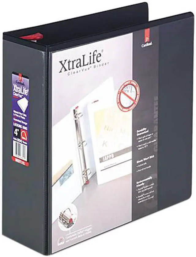 Main image of Cardinal 26341 ClearVue XtraLife Slant-D Presentation Binder, 4" Capacity, Black