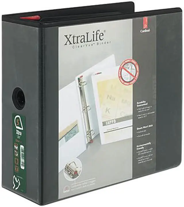 Main image of Cardinal 26351 ClearVue XtraLife Slant-D Presentation Binder, 5" Capacity, Black