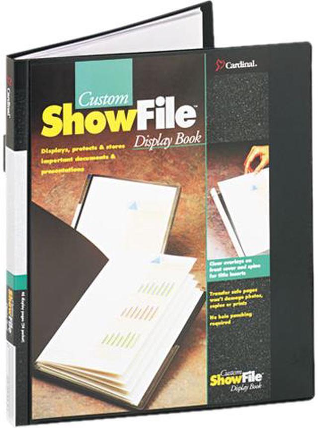 ShowFile Display Book with Custom Cover Pocket, 24 Letter-Size Sleeves, Black ShowFile Display Book with Custom Cover Pocket, 24 Letter-Size Sleeves, Black