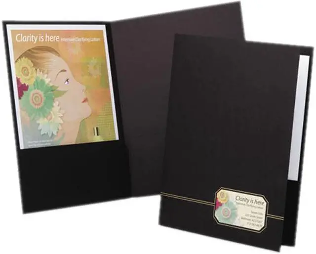 Main image of Oxford 04161 Monogram Series Business Portfolio, Premium Cover Stock, Black/Gold, 4/Pack