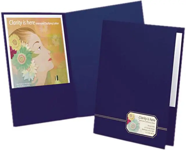 Main image of Oxford 04162 Monogram Series Business Portfolio, Cover Stock, Blue/Gold, 4/Pack