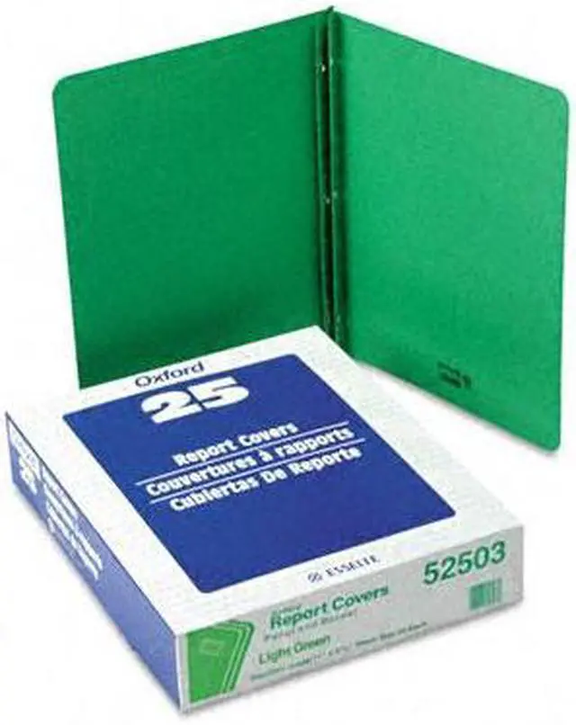 Main image of Oxford 52503 Paper Report Cover, Tang Clip, Letter, 1/2" Capacity, Light Green, 25/Box