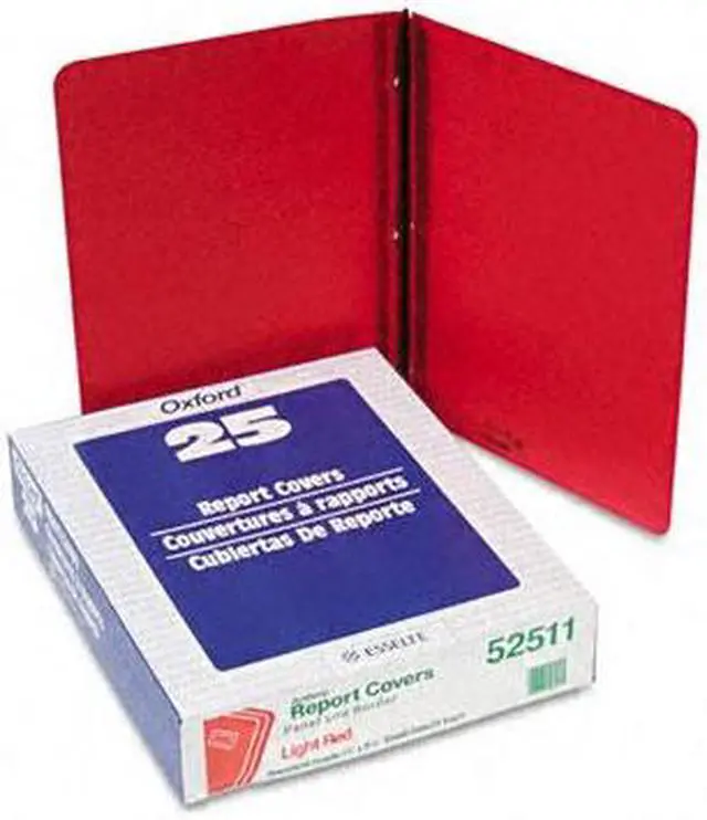 Main image of Oxford 52511 Paper Report Cover, Tang Clip, Letter, 1/2" Capacity, Red, 25/Box