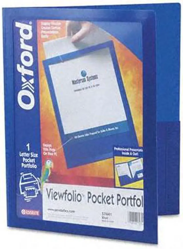 Main image of Oxford 57441 ViewFolio Polypropylene Portfolio, 50-Sheet Capacity, Blue/Clear