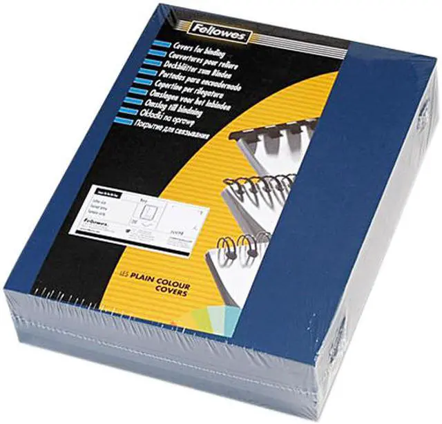 Main image of 52098 Fellowes Linen Texture Presentation Binding System Covers, 11 x 8-1/2, Navy, 200/Pack