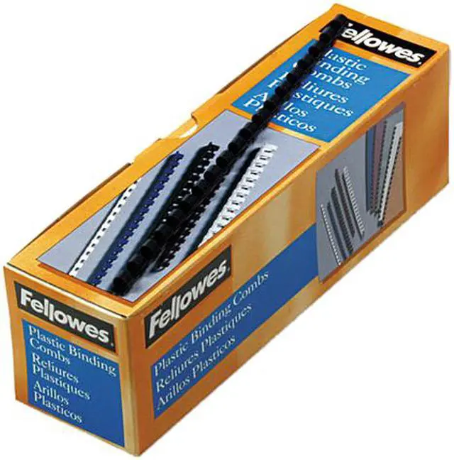 Main image of 52506 Fellowes Plastic Comb Bindings, 5/16" Dia, 40 Sheet Capacity, Navy Blue, 100 Combs/Pack