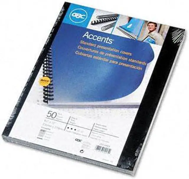 Alt view image 3 of 3 - 2514493 GBC Opaque Plastic Presentation Binding System Covers, 11 x 8-1/2, Black, 50/Pack