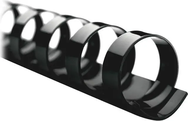 Main image of 4000044 GBC CombBind Standard Spines, 3/8" Diameter, 55 Sheet Capacity, Black, 100/Box