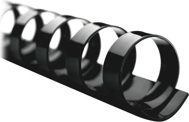 Main image of 4000068 GBC CombBind Standard Spines, 1/2" Diameter, 85 Sheet Capacity, Black, 100/Box