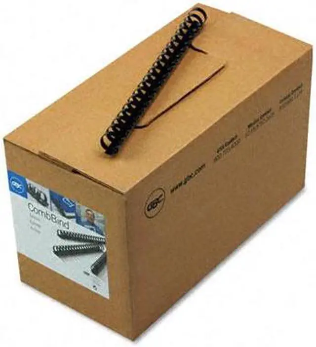Main image of 4000104 GBC CombBind Standard Spines, 3/4" Diameter, 150 Sheet Capacity, Black, 100/Box