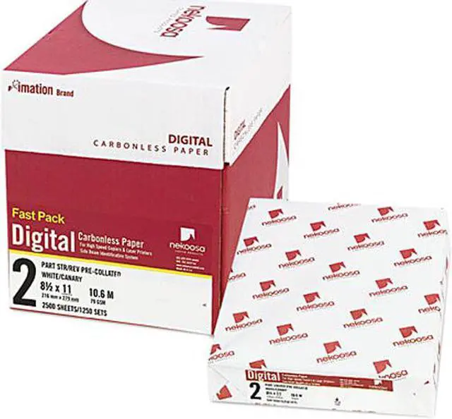 Main image of Nekoosa Digital Carbonless Paper, Straight, Letter, White/Canary, 2500 Sheets/Carton