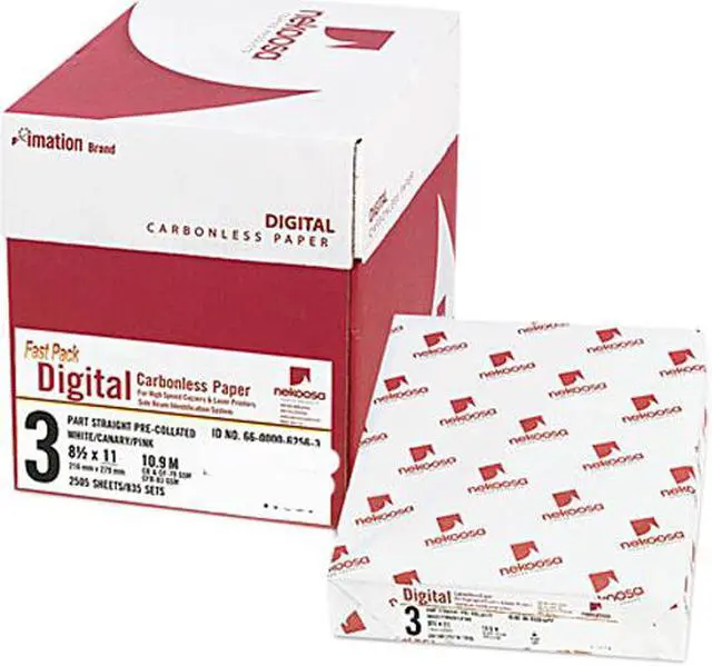 Main image of Nekoosa Digital Carbonless Paper, Straight, Letter, Three Colors, 2500 Sheets per Carton