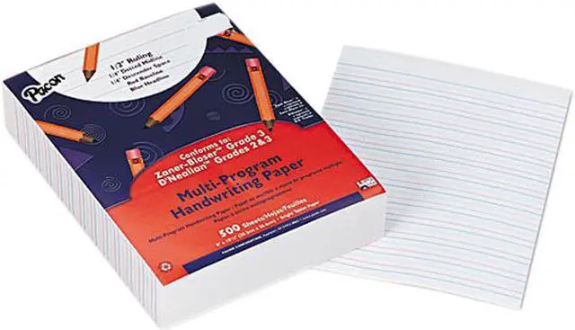 Main image of Pacon Multi-Program Handwriting Paper, Grades 2/3, 1/2" Rule, White, 500 Sheets/Ream